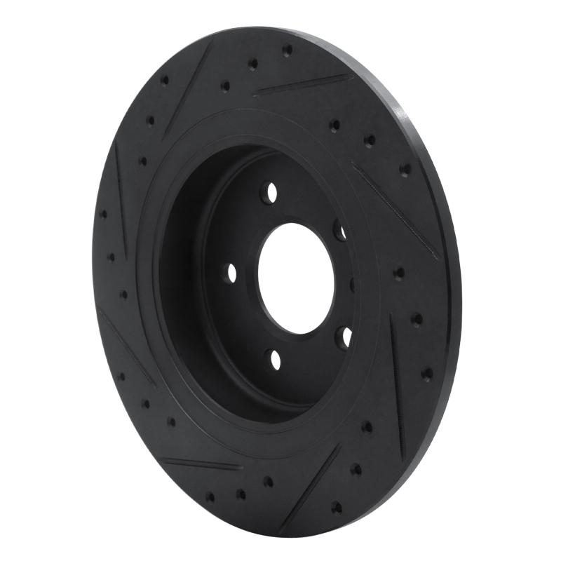 Buick Envision Brake Rotor (1) - Rear Right - R1 Concepts - Drilled & Slotted - Black - `16-`18